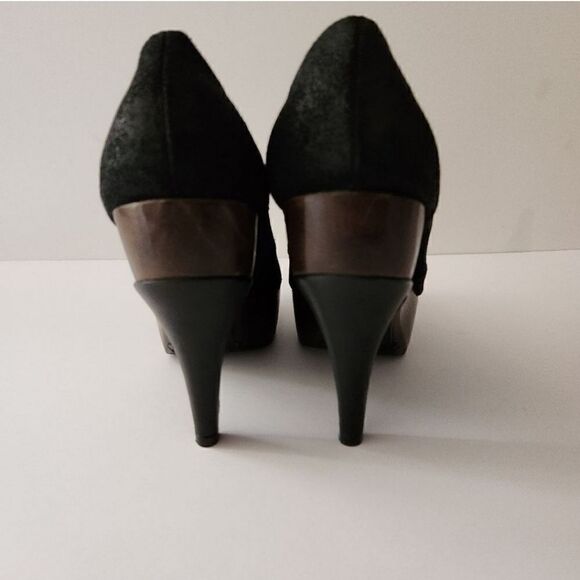 Rachel Comey Black Suede Platform Heeled Booties Size 9 - Picture 4 of 6